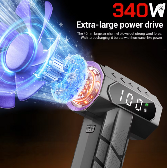 2 Speeds Adjustable Turbo Fan Jet 15000mAh Powerful Air Blower 750g Duster for Car